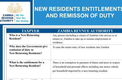 Returning to Zambia or new resident?